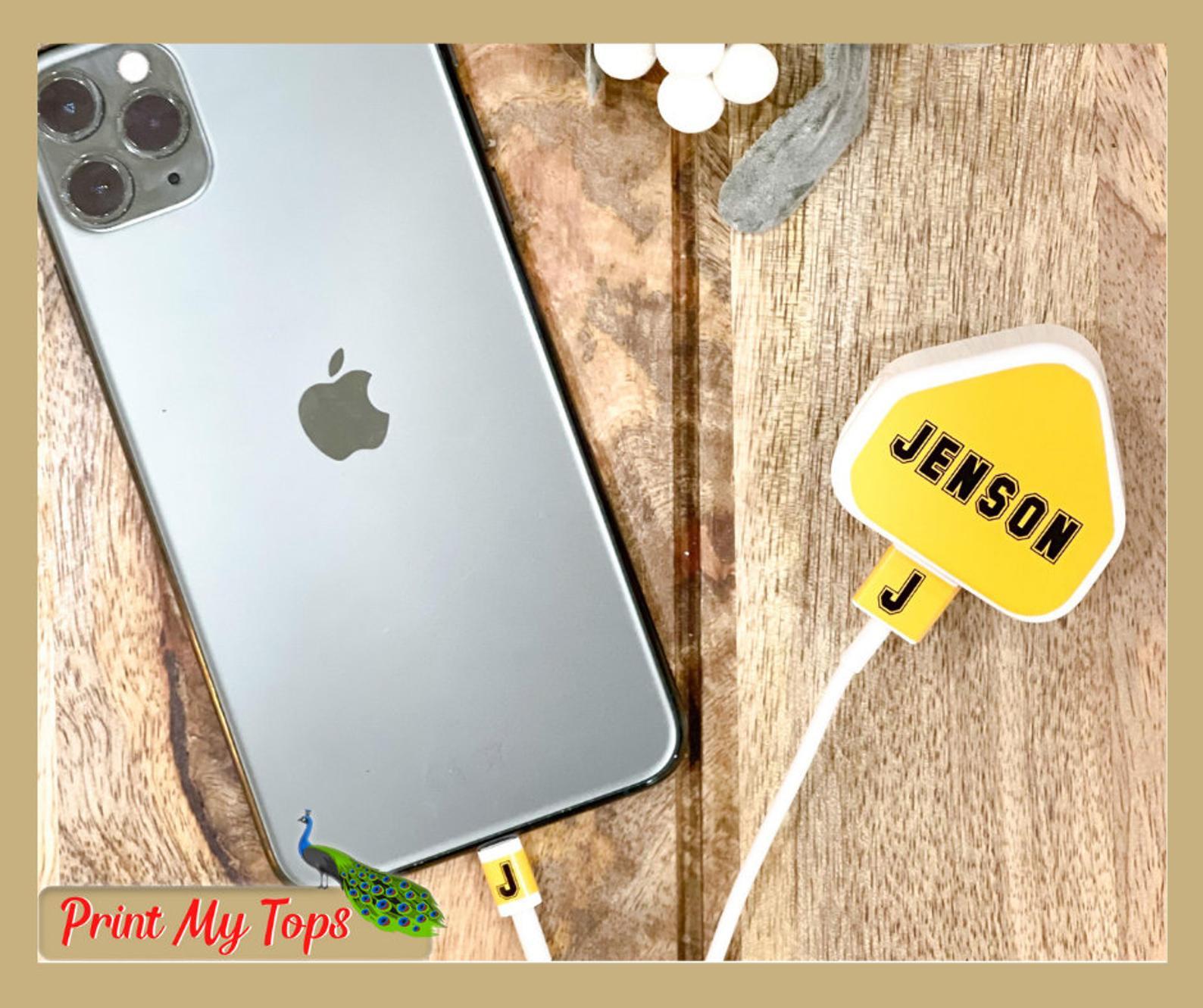Personalised Iphone Charger and Cable Stickers
