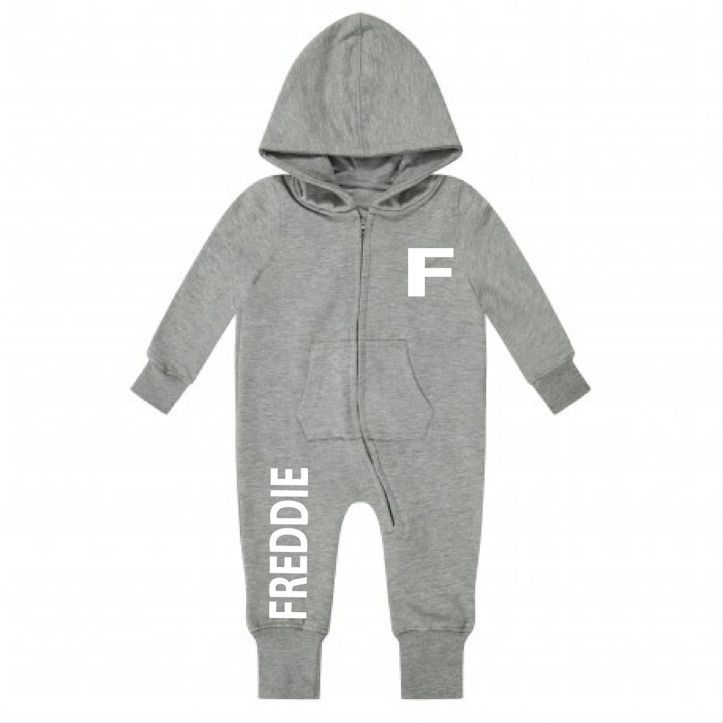 Personalised Kids Loungewear Onesie With Initial and Name on Front