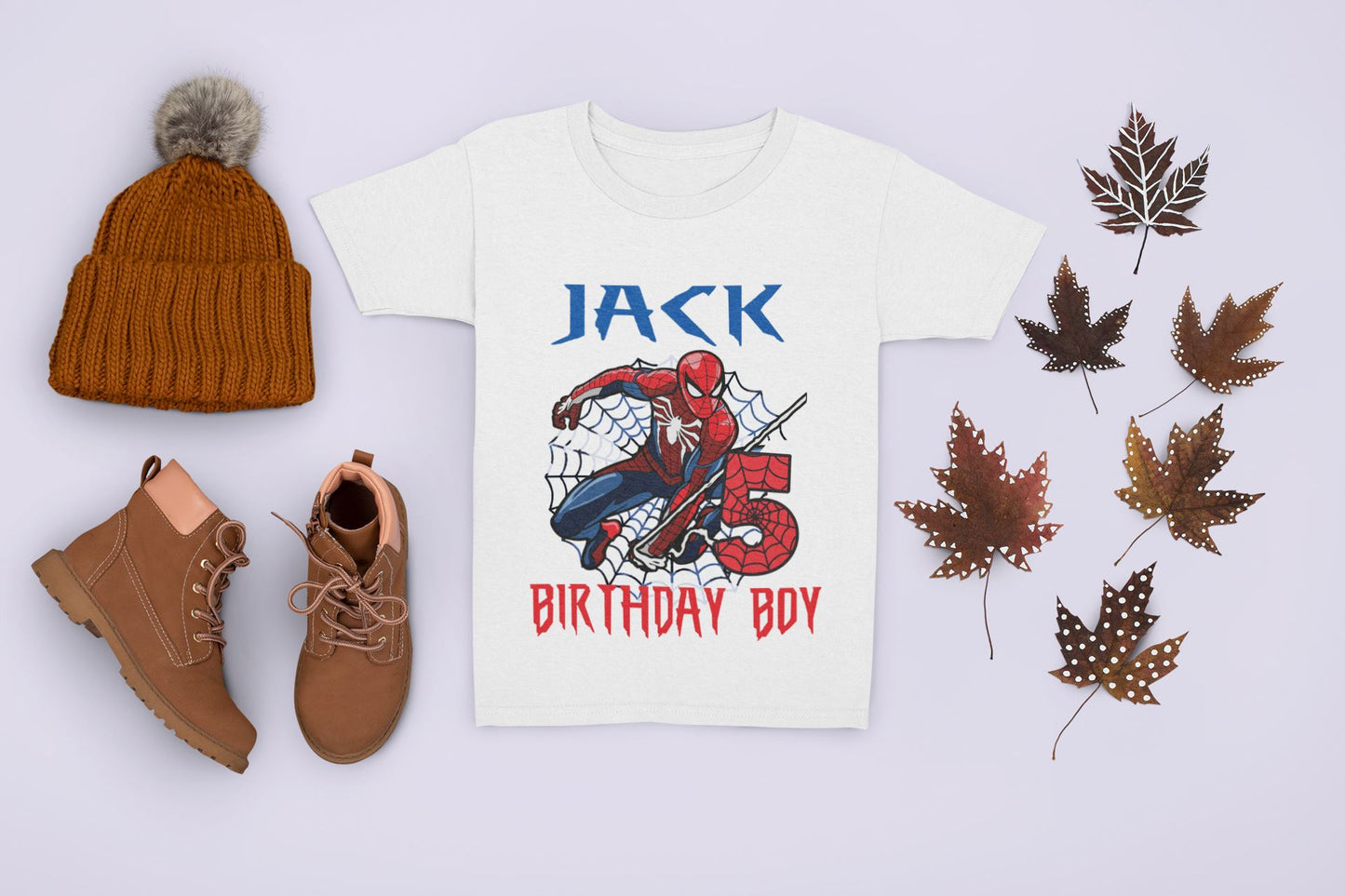 Personalised Matching Family Birthday Boy Spiderman T-Shirts