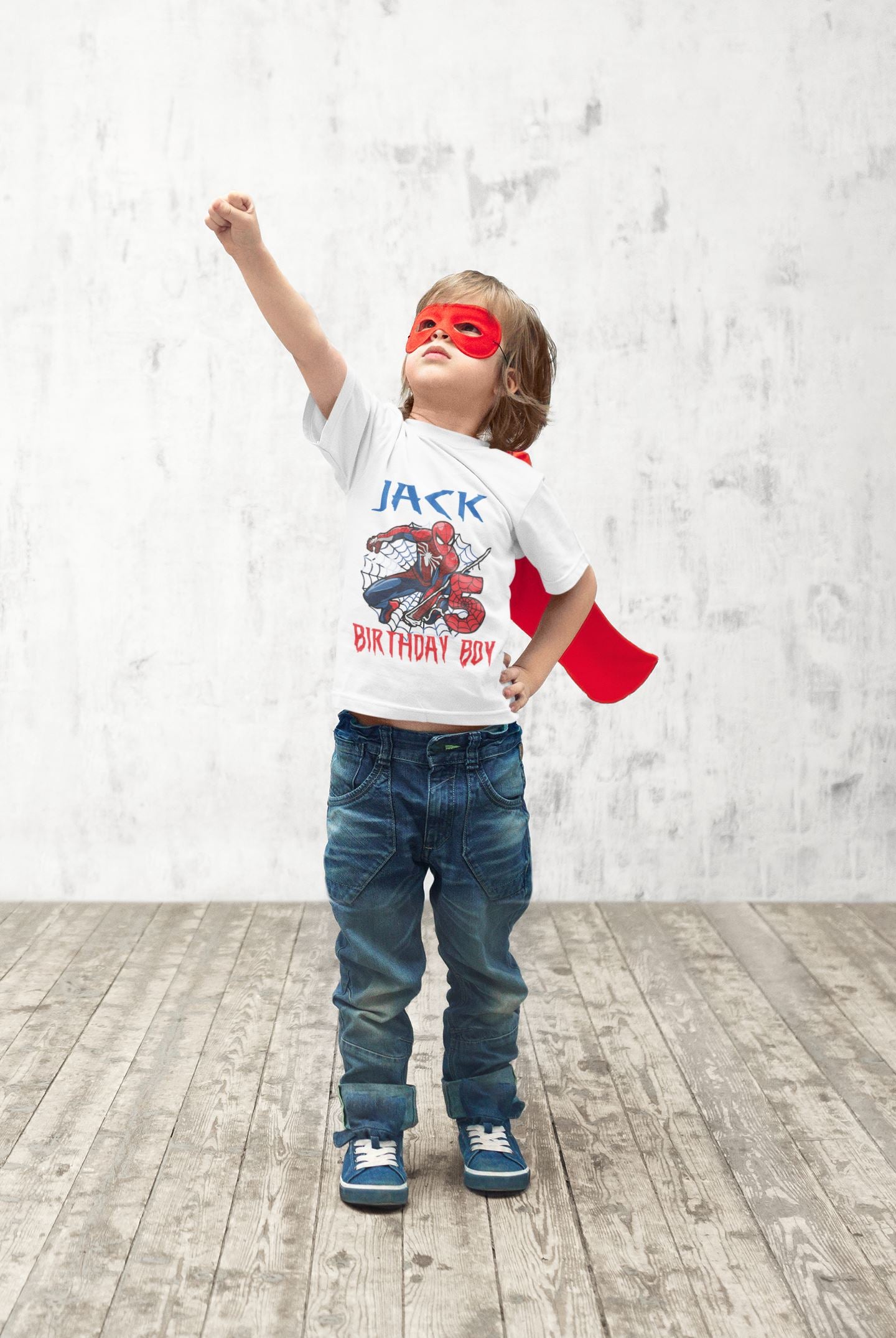 Personalised Matching Family Birthday Boy Spiderman T-Shirts