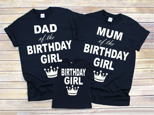Personalised Matching Family Birthday Girl T-Shirts