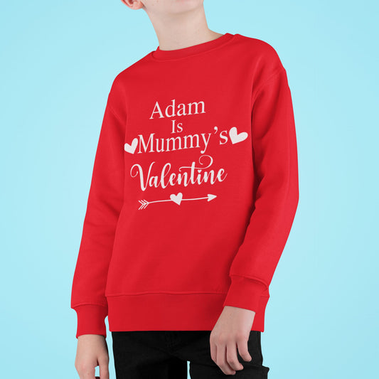 Personalised Mummy's Valentine Red Sweatshirt