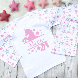 Personalised Pink Unicorn Pyjamas