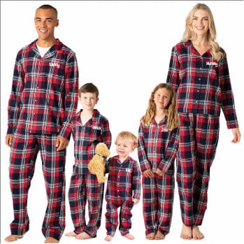 Personalised Red Tartan Family Matching Pyjama Set