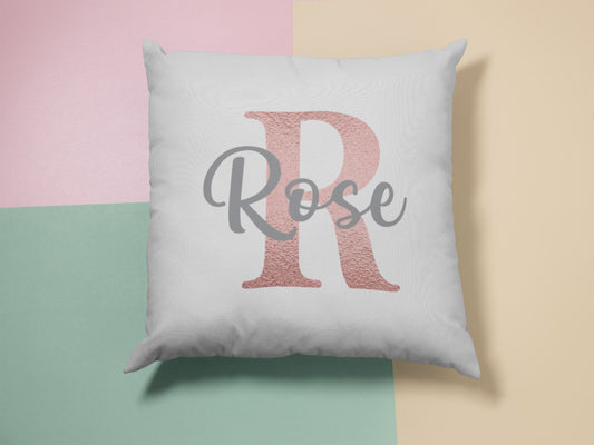 Personalised Rose Gold Initial Cushion
