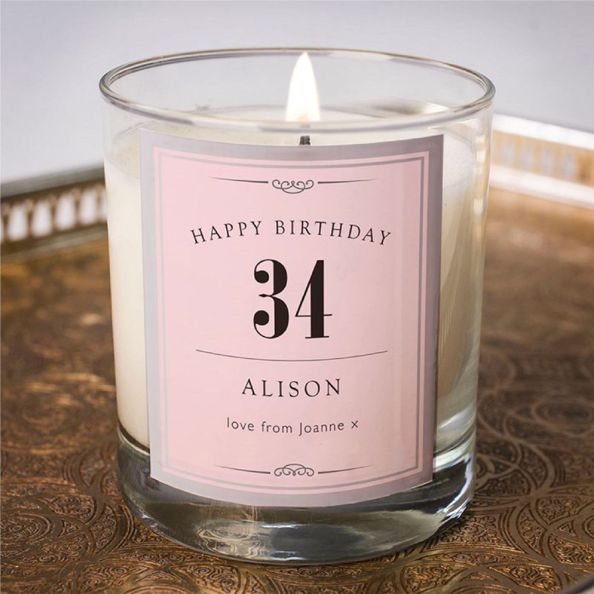 Personalised Sweet Vanilla Scented Birthday Candle