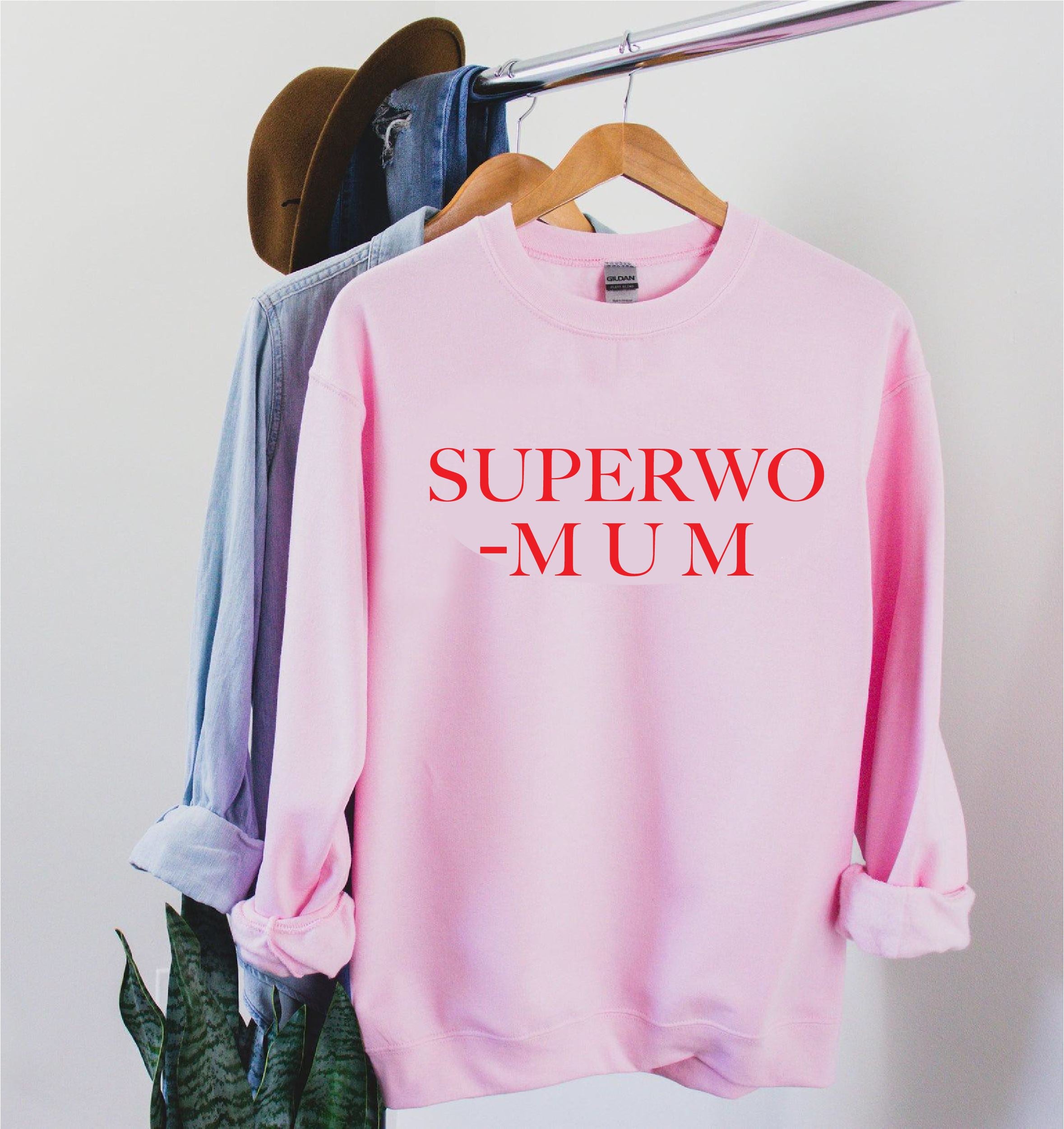 Pink Super Wo mum Sweatshirt