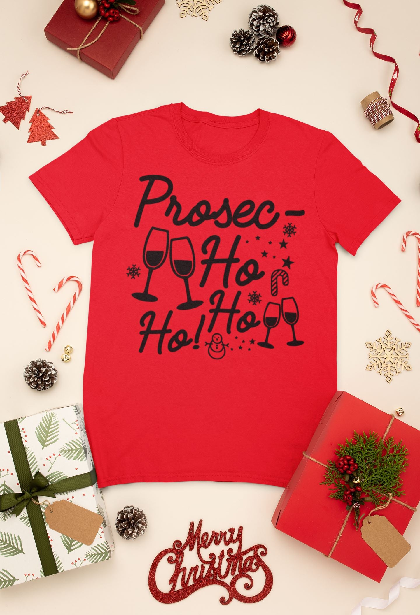 Prosecco Ho Ho Christmas T-shirt