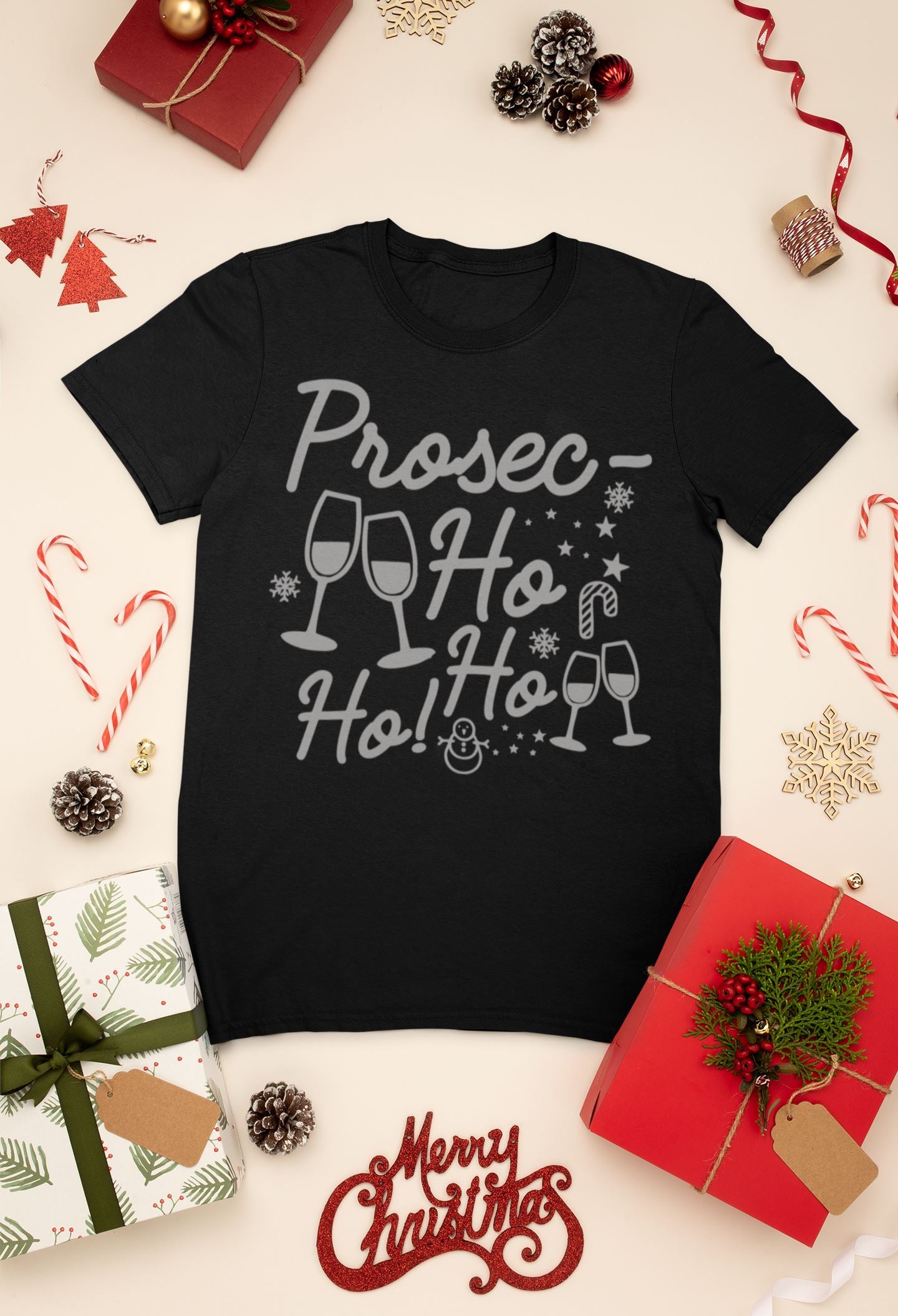 Prosecco Ho Ho Christmas T-shirt