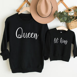 Queen & Lil King matching Black Sweatshirts