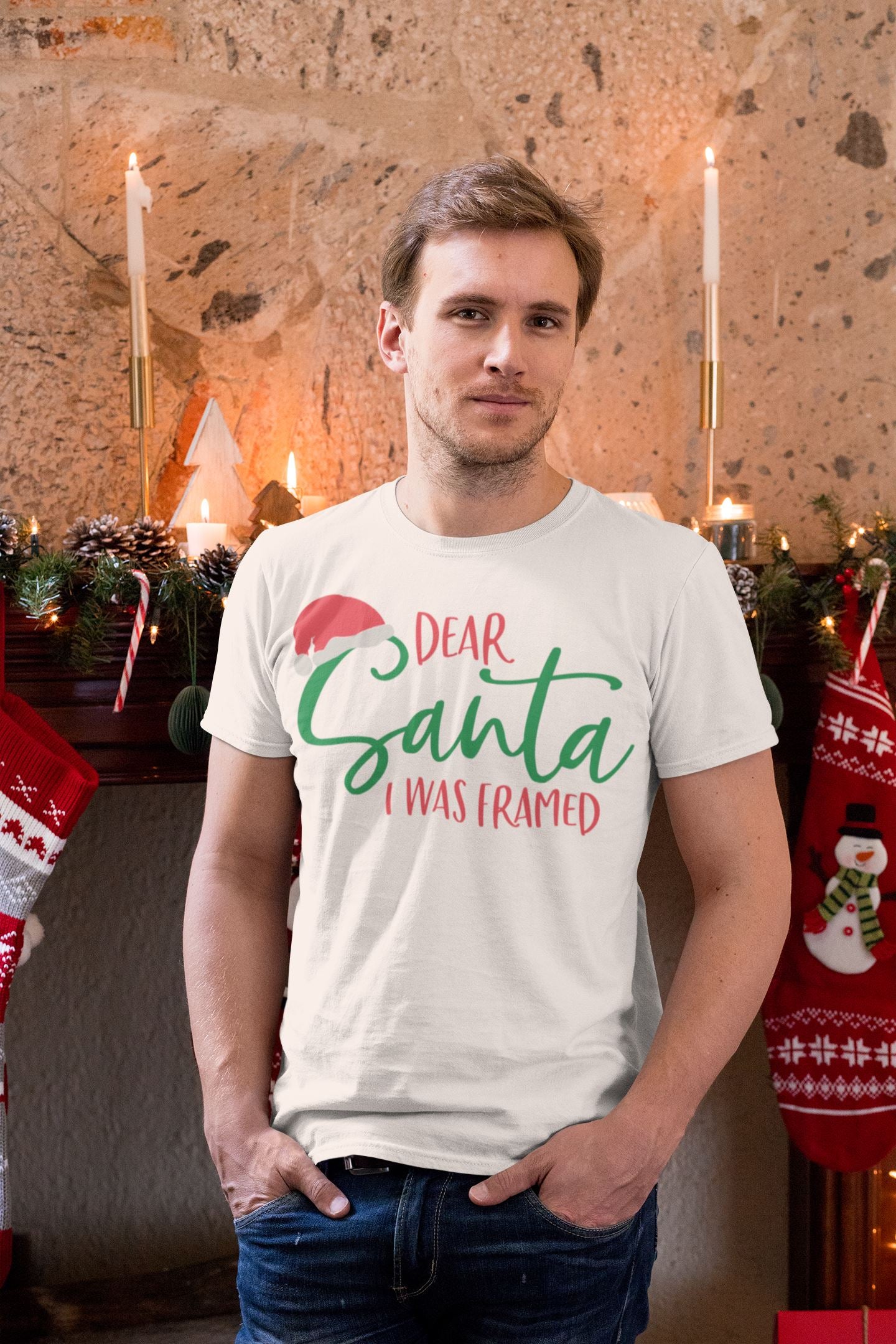 Santa I was Framed Family T-shirts