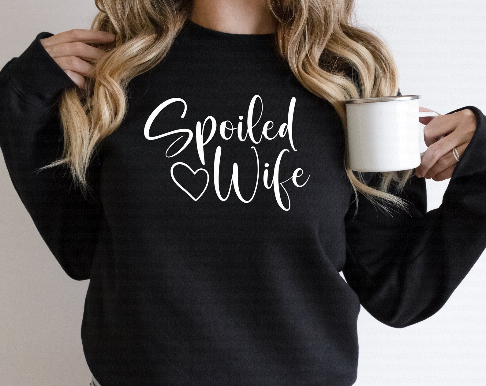 Spoiled Wife Slogan Sweatshirt