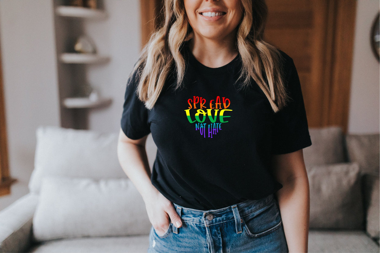 Spread Love Not Hate Pride T-shirt