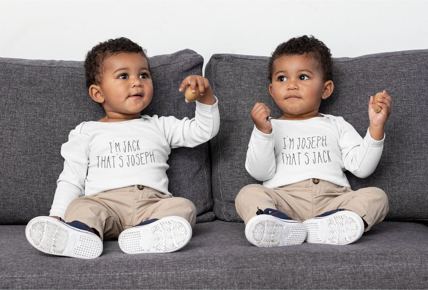 Twin Introduction Baby Long Sleeve Bodysuits